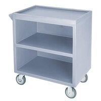 Cambro BC330401 Slate Blue Three Shelf Service Cart with Three Enclosed Sides - 33 1/8 inch x 20 inch x 34 5/8 inch
