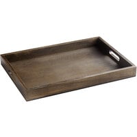 GET WD-15-ASH Taproot 18 1/4 inch x 12 1/2 inch Walled Ash Wood Serving Tray with Handles