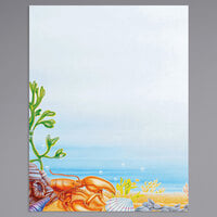 Choice 8 1/2" x 11" Menu Paper - Seafood Themed Ocean Design Left Insert - 100/Pack