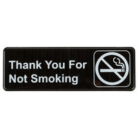 Thank You For Not Smoking Sign - Black and White, 9" x 3"