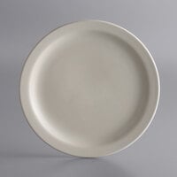 World Tableware NR-9 Kingsmen White 9 1/2 inch Ultima Cream White Narrow Rim Round Stoneware Plate - 24/Case