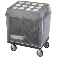 Cambro TC1418191 Granite Gray Tray and Silverware Cart with Protective Vinyl Cover