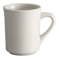 Libbey TM-8-W Princess White 8.5 oz. Ultima Cream White Rolled Edge Stoneware Mug - 36/Case