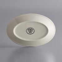 World Tableware PWC-16 Princess White 8 1/8 inch x 5 3/4 inch Ultima Cream White Oval Rolled Edge Stoneware Platter - 36/Case