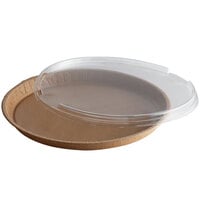 Solut 68260-CP 13" Bake and Show Kraft Oven Safe Takeout Cookie / Pizza Tray with Lid - 30/Case