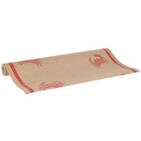 40 inch x 100' Paper Table Cover with Crab Pattern