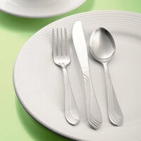 World Tableware Brandware 148 030 Riva 7 3/8 inch 18/0 Stainless Steel Medium Weight Dinner Fork - 36/Case