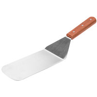 Thunder Group 8" x 3" Flexible Solid Turner with Round Blade and Wood Handle