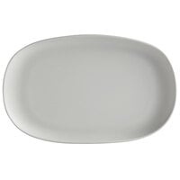 GET Enterprises CS-1275-LG Riverstone 12 1/2" x 7 1/2" Light Gray Irregular Oval Matte Melamine Coupe Plate - 12/Pack