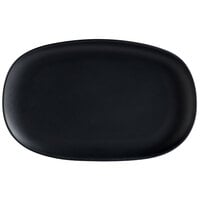 GET Enterprises CS-1275-DG Riverstone 12" x 7 1/2" Dark Gray Irregular Oval Matte Melamine Coupe Plate - 12/Pack