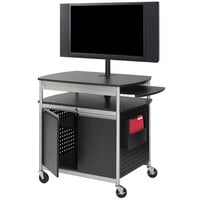 Safco 8941BL Scoot Black Flat Panel Multimedia Cart with Doors