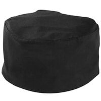 Mercer Culinary Millennia® M60075 Customizable Black Baker's Skull Cap / Pill Box Hat - Extra Large Size