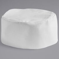 Mercer Culinary Millennia® M60075 Customizable White Baker's Skull Cap / Pill Box Hat - Extra Large Size