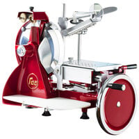 FAC Volano 12 inch Red Manual Meat Slicer with Standard Flywheel