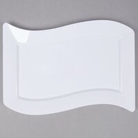 Fineline Wavetrends 1407-WH 7 1/2 inch x 12 inch White Plastic Luncheon Plate - 120/Case