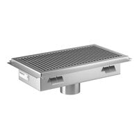Regency 12" x 24" 14-Gauge Stainless Steel Floor Trough with Grate