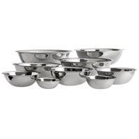 Vollrath 9 Piece Standard Weight Stainless Steel Mixing Bowl Set - 9/Set