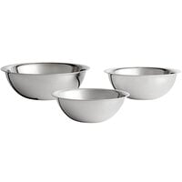 Vollrath 3 Piece Standard Weight Stainless Steel Mixing Bowl Set - 3/Set
