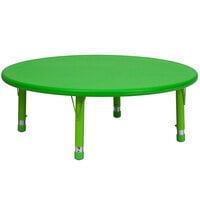 Flash Furniture YU-YCX-005-2-ROUND-TBL-GREEN-GG 45 inch Green Plastic Round Adjustable Height Activity Table