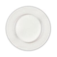 CAC RCN-27 Clinton 18 inch Bright White Rolled Edge Round Porcelain Plate - 2/Case