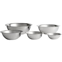 Vollrath 5 Piece Standard Weight Stainless Steel Mixing Bowl Set - 5/Set