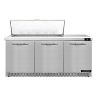 Continental Refrigerator SW72N18M-FB 72" 3 Door Mighty Top Front Breathing Refrigerated Sandwich Prep Table