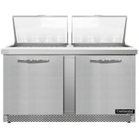 Continental Refrigerator SW60N24M-FB 60" 2 Door Mighty Top Front Breathing Refrigerated Sandwich Prep Table