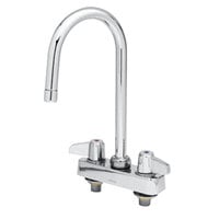 Equip by T&S 5F-4CLX05 Deck Mounted Workboard Faucet with 5 9/16" Gooseneck Spout, 4" Centers, Laminar Flow Device, and Lever Handles