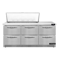 Continental Refrigerator SW72N18M-FB-D 72" 6 Drawer Mighty Top Front Breathing Refrigerated Sandwich Prep Table