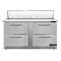 Continental Refrigerator SW60N16C-FB-D 60" 4 Drawer Cutting Top Front Breathing Refrigerated Sandwich Prep Table