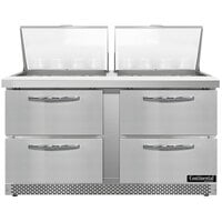 Continental Refrigerator SW60N24M-FB-D 60" 4 Drawer Mighty Top Front Breathing Refrigerated Sandwich Prep Table