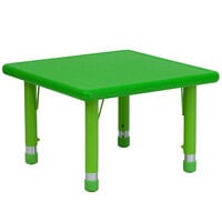 Flash Furniture YU-YCX-002-2-SQR-TBL-GREEN-GG 24 inch Green Plastic Square Adjustable Height Activity Table