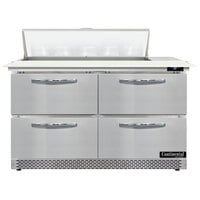 Continental Refrigerator SW48N10C-FB-D 48 inch 4 Drawer Cutting Top Front Breathing Refrigerated Sandwich Prep Table