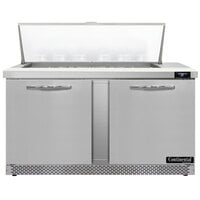 Continental Refrigerator SW60N18M-FB 60" 2 Door Mighty Top Front Breathing Refrigerated Sandwich Prep Table