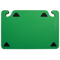 San Jamar CBQGSC1218GN QuadGrip™ 18 inch x 12 inch x 1/8 inch Green Cutting Board with Smart Check Visual Indicator Refill - 2/Pack