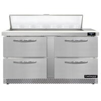 Continental Refrigerator SW60N12-FB-D 60 inch 4 Drawer Front Breathing Refrigerated Sandwich Prep Table