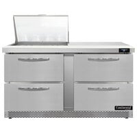Continental Refrigerator SW60N12M-FB-D 60" 4 Drawer Mighty Top Front Breathing Refrigerated Sandwich Prep Table