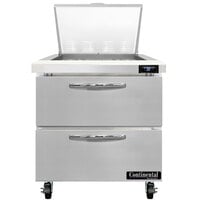 Continental Refrigerator SW32-N-12M-D 32 inch 2 Drawer Refrigerated Sandwich Prep Table