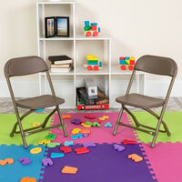 Flash Furniture Y-KID-BN-GG Brown Kids Plastic Folding Chair