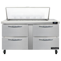 Continental Refrigerator SW60-N-18M-D 60" 4 Drawer Mighty Top Refrigerated Sandwich Prep Table
