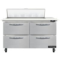 Continental Refrigerator SW48-N-10C-D 48 inch 4 Drawer Cutting Top Refrigerated Sandwich Prep Table