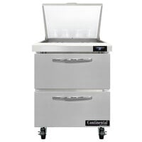Continental Refrigerator SW27-N-12M-D 27 inch 2 Drawer Mighty Top Refrigerated Sandwich Prep Table