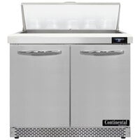 Continental Refrigerator SW36-N-10-FB 36 inch 2 Door Front Breathing Refrigerated Sandwich Prep Table