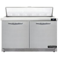 Continental Refrigerator SW48-N-12-FB 48 inch 2 Door Front Breathing Refrigerated Sandwich Prep Table