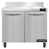 Continental Refrigerator SWF36NBS 36 inch Two Door Worktop Freezer with Backsplash