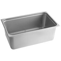Choice Full Size 8 inch Deep Anti-Jam Stainless Steel Steam Table Pan / Hotel Pan with Footed Cooling Rack / Pan Grate - 24 Gauge