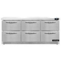 Continental Refrigerator SW72-N-FB-D 72 inch Front Breathing Undercounter Refrigerator with Six Drawers