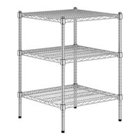 Regency 24" Wide NSF Chrome Wire 3-Shelf Kit with 34" Posts