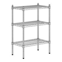 Regency 14" Wide NSF Chrome Wire 3-Shelf Kit with 34" Posts