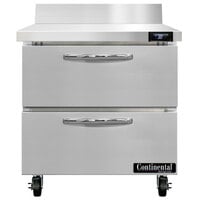 Continental Refrigerator SW32-N-BS-D 32 inch Worktop Refrigerator with Two Drawers